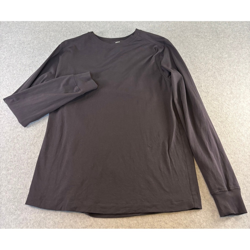 Lululemon Womens Small Gray Long Sleeve Organic Cotton Blend Athletic Shirt Top